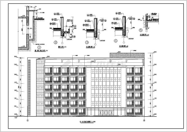 景德镇市第四人民医院6层框架结构综合大楼建筑施工图-图二