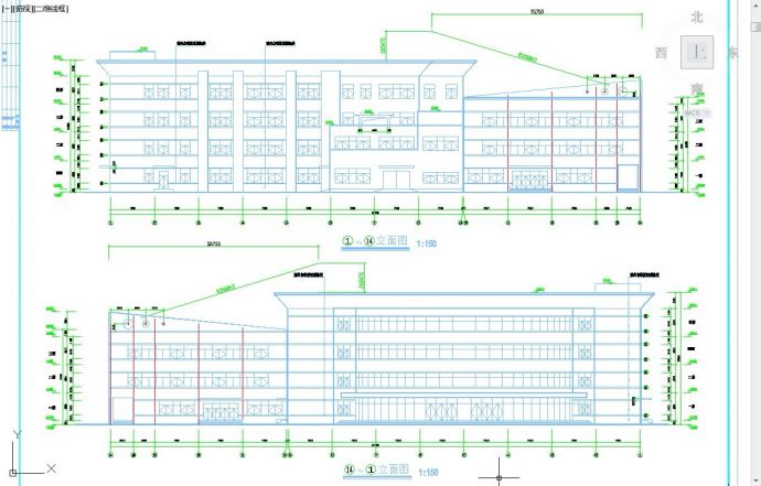 北京某大学2.3万平米4层框架结构学生餐厅建筑设计CAD图纸_图1