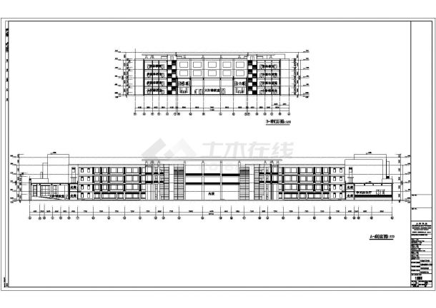 某技校四层框架结构教学实验楼建筑设计施工图-图二