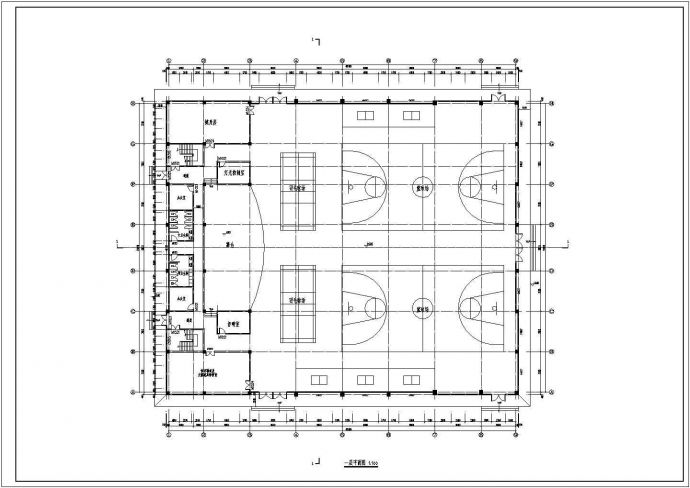 某地四层框架结构体育馆建筑方案设计图和效果图_图1