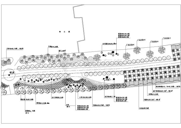 某滨水公园绿化景观设计施工平面图-图二