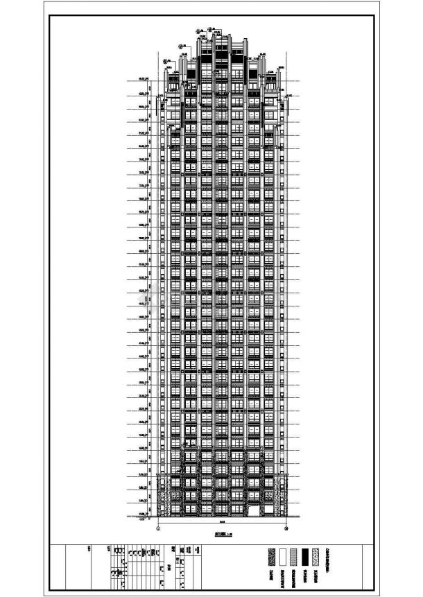 江苏省夏热冬冷地区33层两梯三户剪力墙结构全套商住楼建筑施工图-图二