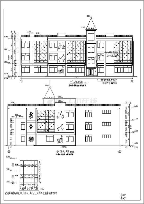 山东某地三层混凝土框架结构幼儿园全套建筑结构施工图-图一