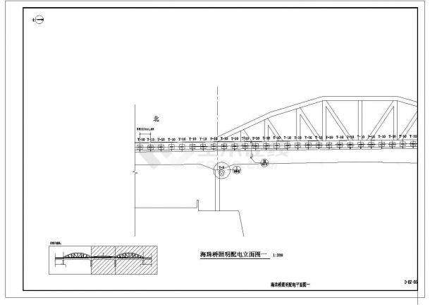 广州海珠桥全套路灯照明亮化设计图-图二