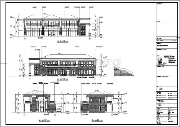 江苏南通南山公园某两层钢筋混凝土框架结构别墅建筑设计施工图-图一