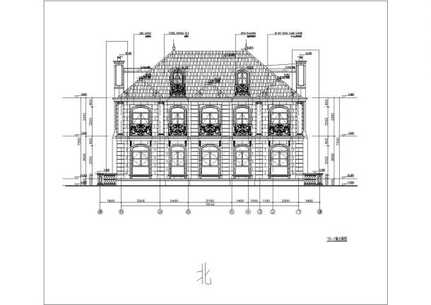 某地欧式二层剪力墙结构别墅建筑方案图-图一
