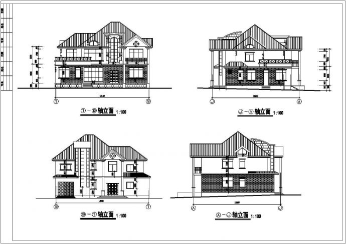 某地区三层剖屋顶独立别墅建筑设计方案_图1