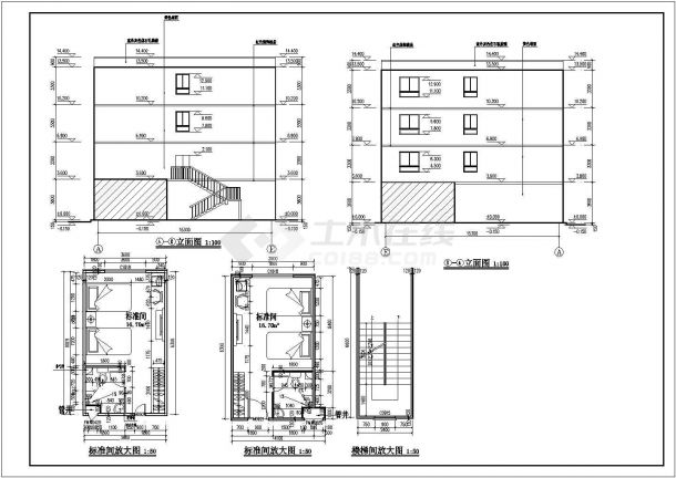 某地区四层砖混结构宾馆建筑设计施工图-图二