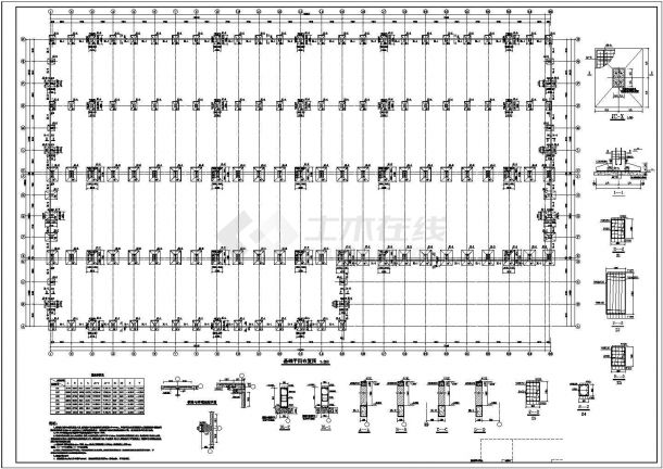 【江苏】单层多跨钢结构厂房建筑及结构施工图-图二