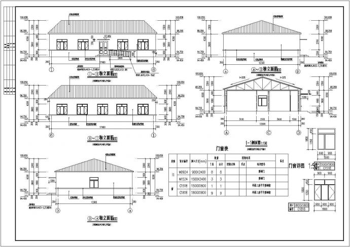 某地区单层剖屋面宿舍楼建筑设计施工图_图1
