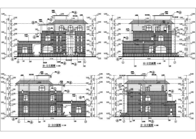 南方某地区3层框架结构别墅方案图_图1