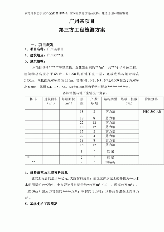 广州某工程第三方检测方施工方案_图1