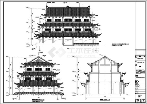 某地3层框架结构博物馆全体结构施工图-图一