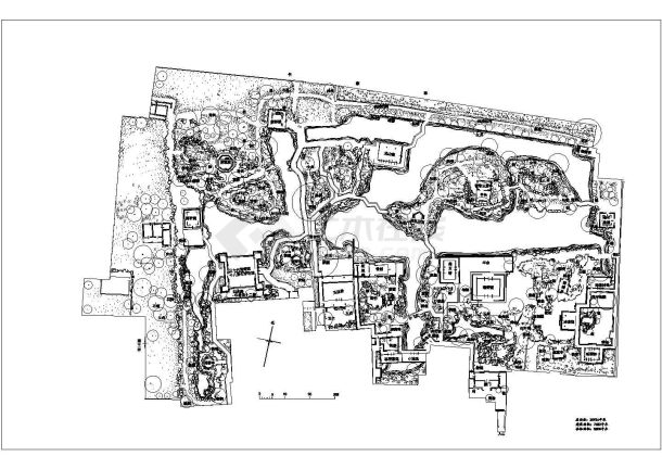 江南园林之苏州拙政园平面布局图CAD-图一