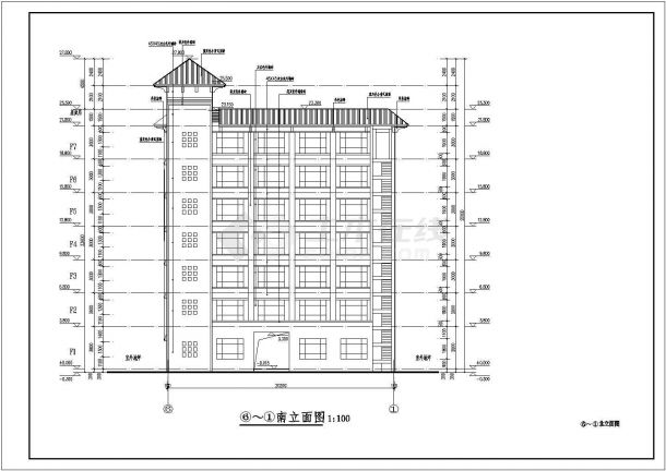 某地7层框架结构宾馆建筑施工图纸-图二