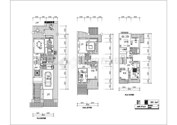 某地多层框架结构别墅建筑户型施工图-图二