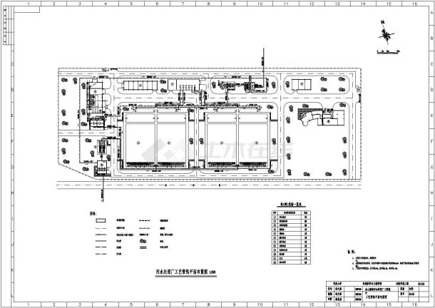 某污水处理厂平面布置及管线平面图-图二