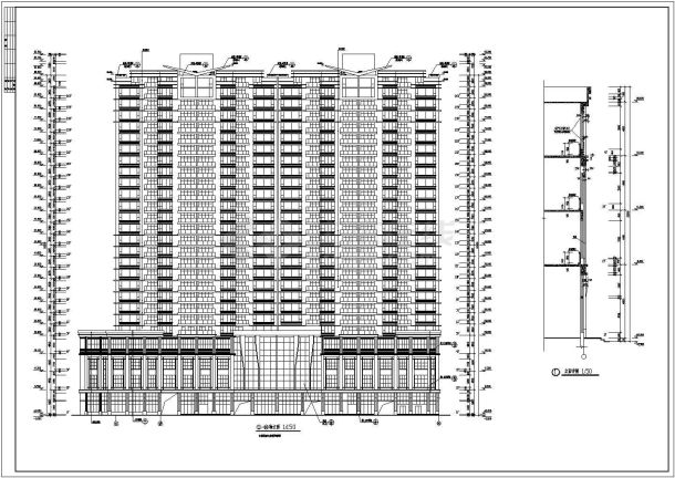 某地区26层框架结构商住楼建筑设计施工图-图一