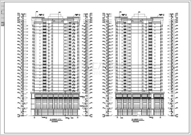 某地区26层框架结构商住楼建筑设计施工图-图二