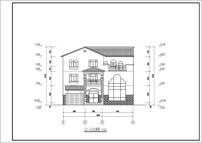 昆明市某地三层小别墅方案设计图纸_图1