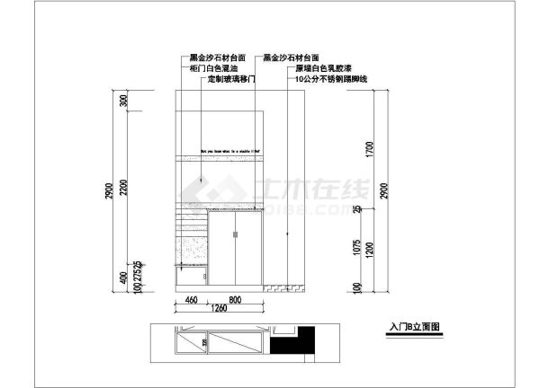 一套完整的现代黑白风格室内装修施工图纸-图一