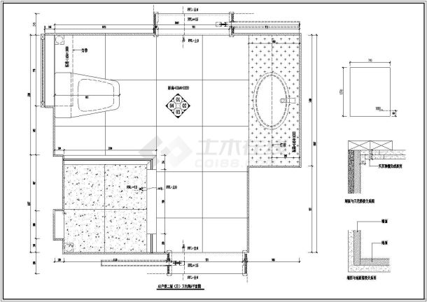 湖州喜来登SPA区A型房室内装修设计图纸-图一