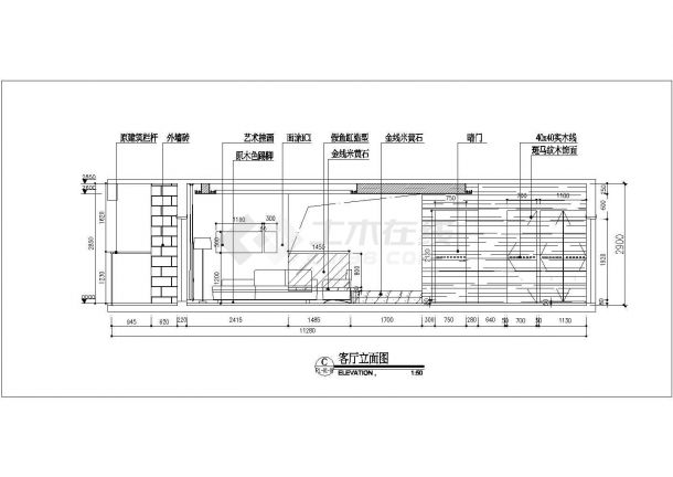 华西九区框架结构住宅室内装修设计图-图二