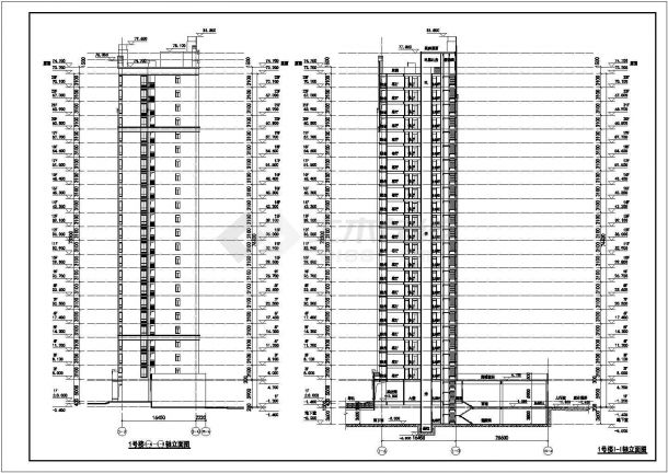 某地区23层一梯四户住宅楼建筑设计方案-图二
