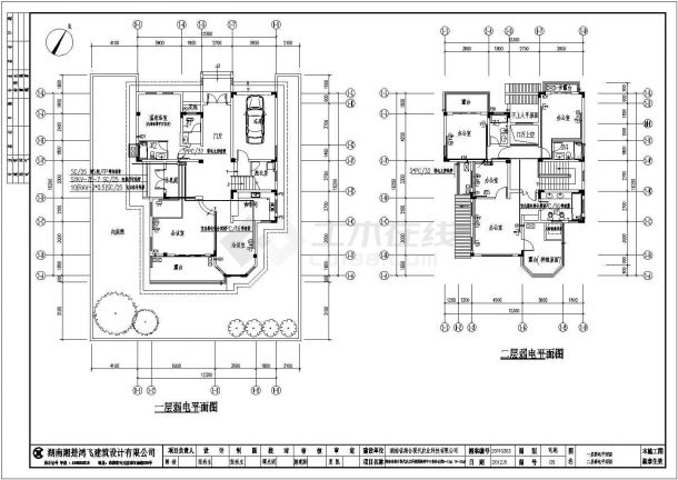 湘台科技园二层别墅电气设计施工图-图一