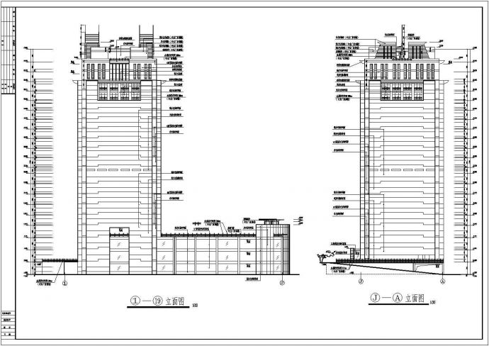 某地区19层商业办公楼建筑设计方案_图1