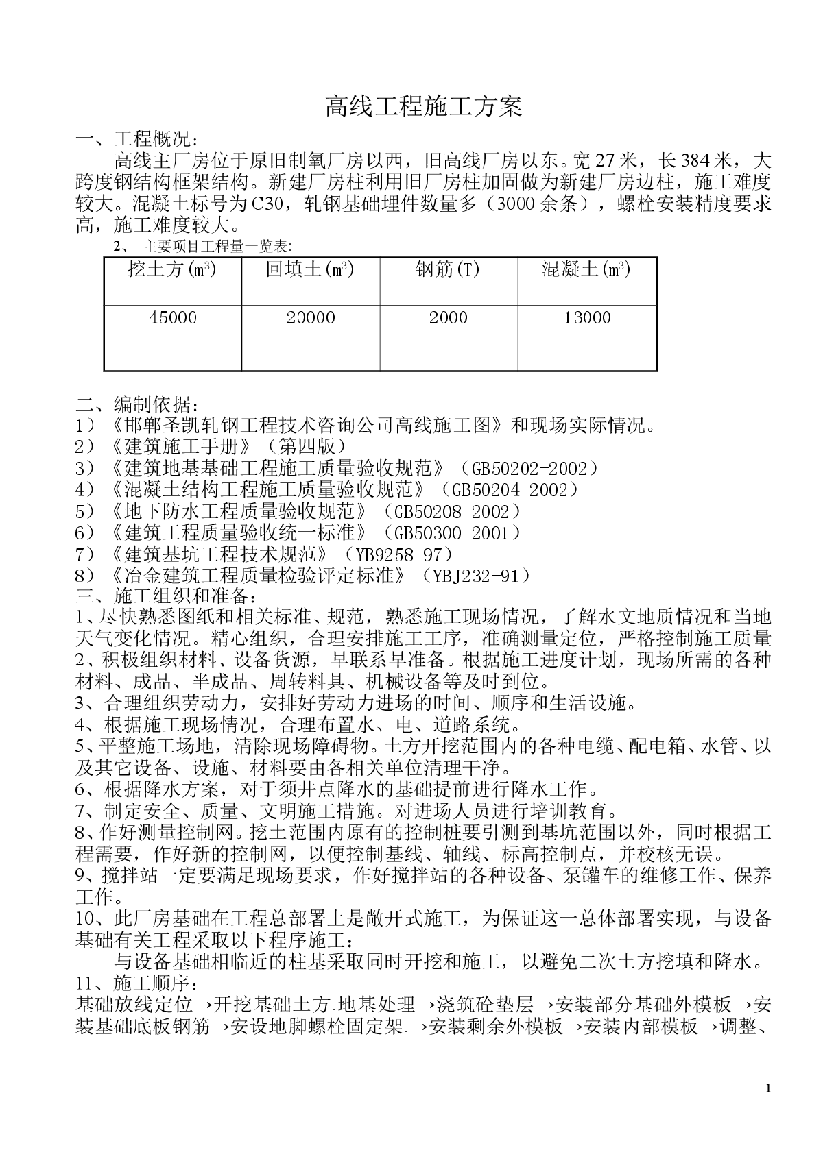 某框架结构厂房工程施工方案-图一