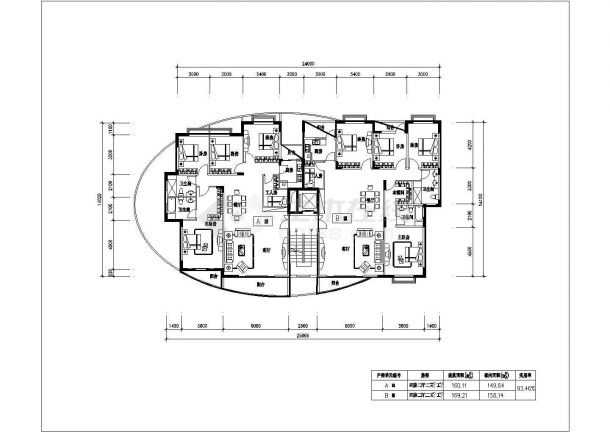 某11层住宅楼建筑设计方案及各种户型平面图-图二