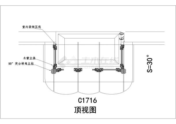 西班牙式木窗节点方案图纸（CAD版）-图一