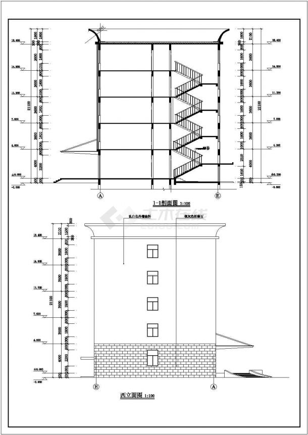 某地区5层框架结构办公楼建筑设计方案-图二