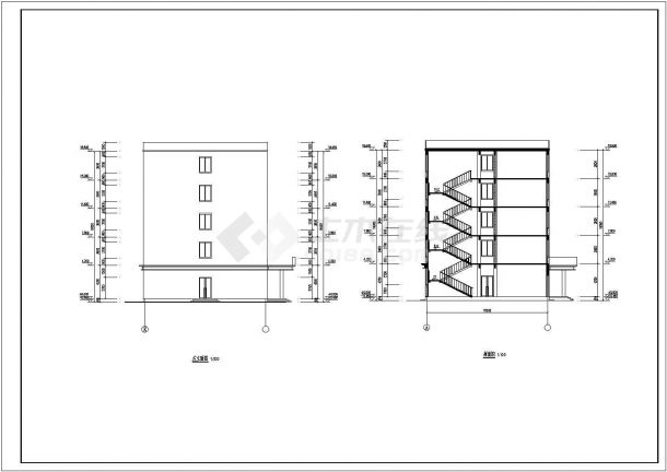 某地5层办公楼建筑设计施工图（含结构设计）-图二