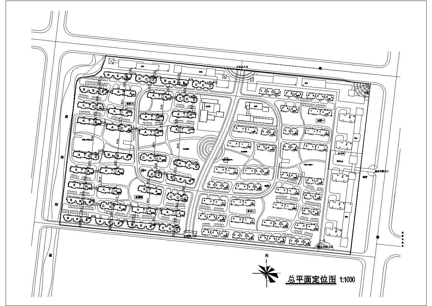 江苏沿沪产业带某25万平方住宅小区总平图