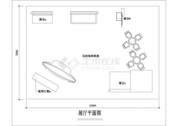 某手表公司展厅展示区装修设计图纸-图二