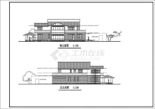 某小区二层坡屋顶独栋别墅建筑设计方案-图一