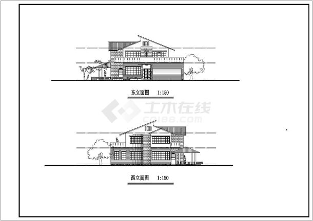 某小区二层坡屋顶独栋别墅建筑设计方案-图二