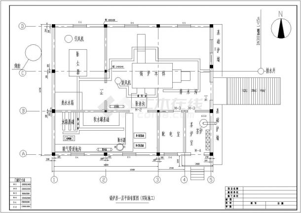 某地二层锅炉房建筑设计施工图（含结构设计）-图一