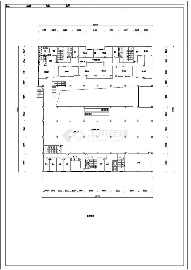 武汉广场大型综合百货综合平面设计图-图二