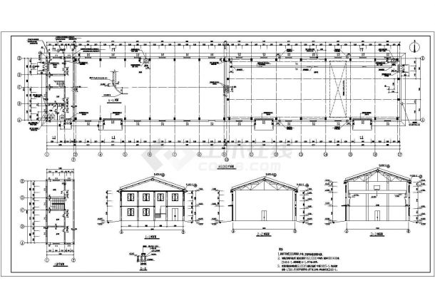某地机修车间及材料库结构施工图（含建筑设计）-图一