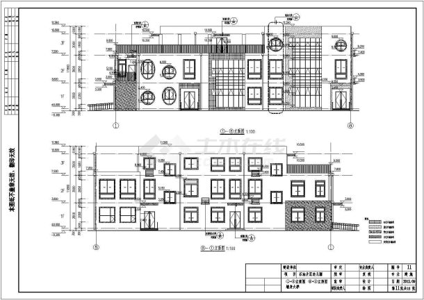 山东某地三层框架结构幼儿园建筑施工图-图一