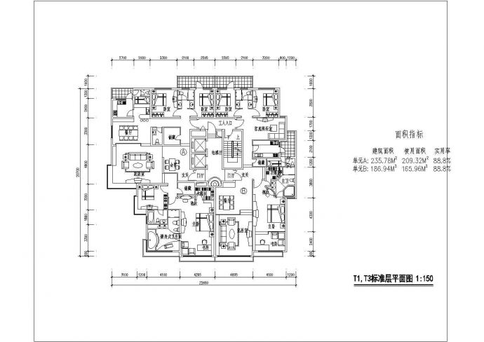 北京某三十三层国际大厦建筑设计方案图_图1