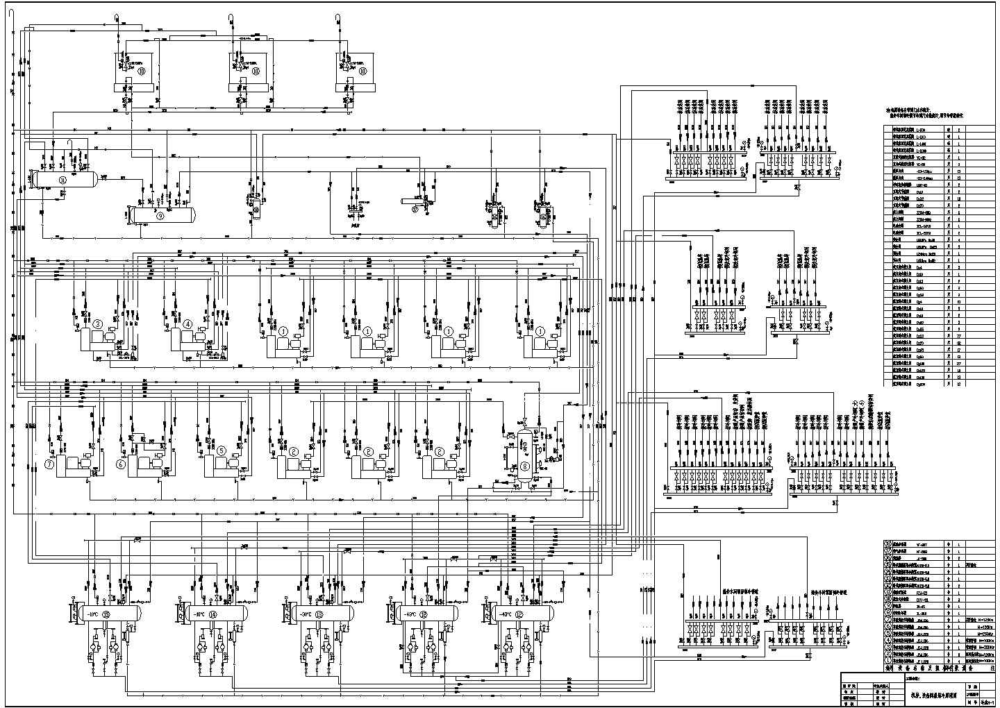 氨制冷原理图、系统图及机房相关图纸