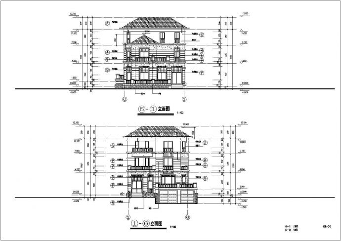 海南某三层别墅建筑设计施工图（含结构设计）_图1