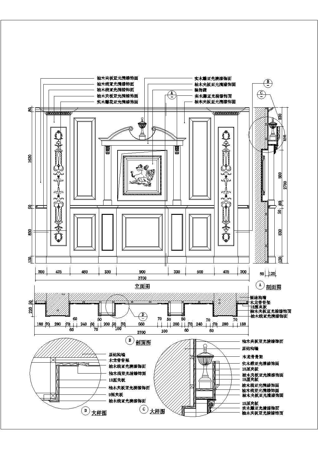 中欧式多种室内背景CAD图块汇总