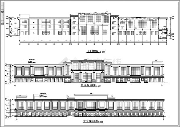 瑞安市某三层汽摩配综合商业广场建筑设计施工图-图一