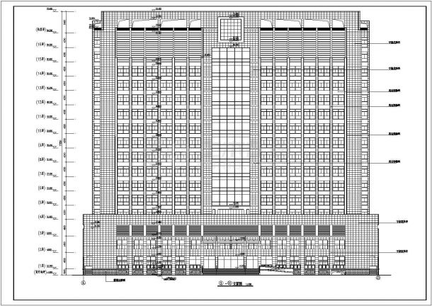 山东省某十六层科研楼建筑设计施工图-图一