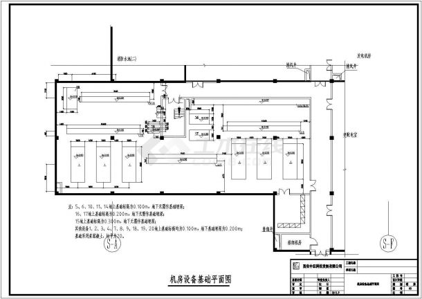 蔡家坡某大型社区六台水源热泵机组机房设计图-图二